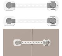 Fursafe&Q Child Safety Cabinet Proofing, Baby Cabinet Locks Adhesive Adjustable Child Safety Strap Locks Drawer Fridge Ovens Toilet Latches No Screws for Furniture Kitchen