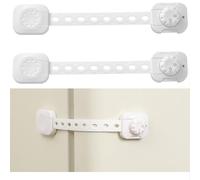 Fursafe&Q Child Safety Cabinet Proofing, Baby Cabinet Locks Adhesive Adjustable Child Safety Strap Locks Drawer Fridge Ovens Toilet Latches No Screws for Furniture Kitchen