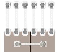 Fursafe&Q Child Safety Cabinet Proofing, Baby Cabinet Locks Adhesive Adjustable Child Safety Strap Locks Drawer Fridge Ovens Toilet Latches No Screws for Furniture Kitchen 6 Pack