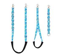 FURSDOLY Dog Grooming Belly Straps - Dog Grooming Loops Belly Band Dogs Grooming Table Arm Accessories Cute Paw and Bone Pattened (Sky Blue, Pattern-2)