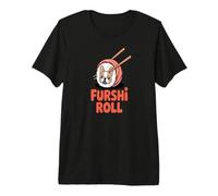 Furshi Roll French Bulldog Sushi Parody with Chopsticks Premium T-Shirt