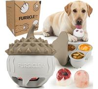 FurSicle Frozen Feeder Chew Toy; Interactive Freezable Enrichment Ball/Treat Dispenser; Puppy Teething Relief Dental Care; Durable Puzzle; Small, Medium, Large Dogs; Calming Boredom & Anxiety Relief