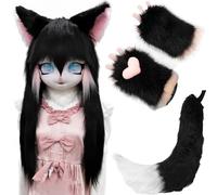 Fursuit Animal Head Set,KIG Wearable Hood With Tail And Gloves,anime Style Japanese Fursuit Hood(A)
