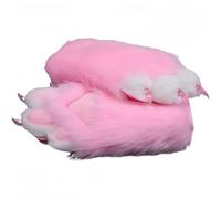 Fursuit paws gloves Multiple colors to choose from Furry claws Cosplay exhibition costumes Cat paw glove (pink, One Size)