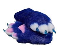 Fursuit paws gloves Multiple colors to choose from Furry claws Cosplay exhibition costumes Cat paw glove (royal blue, One Size)