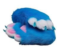 Fursuit paws gloves Multiple colors to choose from Furry claws Cosplay exhibition costumes Cat paw glove (Kong Blue, One Size)