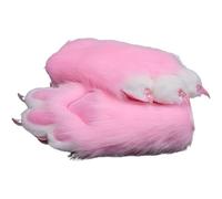 Fursuit paws gloves Multiple colors to choose from Furry claws Cosplay exhibition costumes Cat paw glove (pink, One Size)