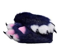 Fursuit paws gloves Multiple colors to choose from Furry claws Cosplay exhibition costumes Cat paw glove (Navy blue, One Size)