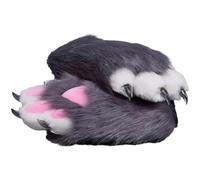 Fursuit paws gloves Multiple colors to choose from Furry claws Cosplay exhibition costumes Cat paw glove (dark grey, One Size)