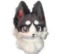 Fursuits head cat furry head cute dog head halloween role-playing costume cosplay comic exhibition animal masks (Large, B)