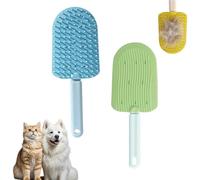 Fursundae Cat Grooming Brush - Professional Pet Deshedding Tool for Long & Short Haired Cats, Effective Loose Fur Removal & Gentle Massage, Ergonomic Pet Brush for Shedding (Green&Blue)