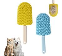 Fursundae Cat Grooming Brush - Professional Pet Deshedding Tool for Long & Short Haired Cats, Effective Loose Fur Removal & Gentle Massage, Ergonomic Pet Brush for Shedding (Yellow&Blue)
