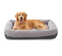 FURTIME Washable Dog Bed Extra Large Sized Dogs, Washable Comfy Fluffy XL Dog Bed, Removable Zipper Cover Machine Wash, Soft Sleeping Bed Durable Pet Cuddler with Anti-Slip Bottom, 42"x30"x8", Grey