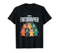 Furtographer Cats with Cameras Value Graphic T-Shirt, Men, Black, M