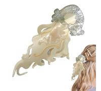 Furtryvl Acetate Hair Claw Clips - Jellyfish Shape Hair Clips,Stylish Sea Theme Hairpins for Women Girls Students Wives Fitness Enthusiasts College Travel