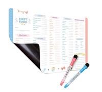 Furtryvl Baby's First Foods Tracker, Baby's First Foods Tracker Fridge Magnet, Baby & Toddler First Foods Weaning Chart, Dry Erase Poster, Daily Food Log, Repeatable Baby Led Weaning Food Chart Check