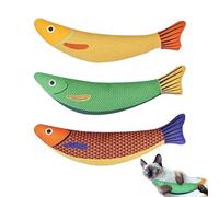 Furtryvl Cat Plush Fish Toy, Pet Cat Fish Toys with Catnip - Pet Animals Exerciser, Crinkle Sound Teeth Cleaning Solution for Living Room, Bedroom, Garden, Backyard
