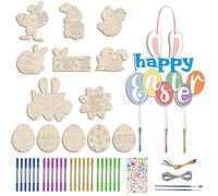 Furtryvl Easter Crafts for Kids - Bunny Egg with Wind Chimes | DIY Blank Easter Bunny Crafts,for Boys Girls Teen Family Party Favors Basket Stuffers Classroom Prizes Home School