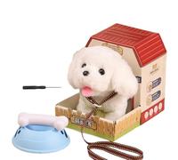 Furtryvl Electric Dog - Interactive Electronic Plush Pet,Fake Dog Toy with Rope Pretend Play Puppy Pet Care for Boys and Girls