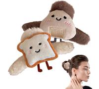 Furtryvl Fuzzy Claw Clip,Stuffed Food Hair Claw Clip - Non-slip Large Barrettes Headpiece, Strong Hold Hair Catch Barrette for Various Hairstyles