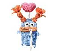 Furtryvl Handmade Yarn Key Case 8.5x5.5cm Cuddly Crochet Sausage Mouth Car Key Holder Keychain For Women Men Pendant Plush Balls Student School Bag Bag Charm Backpack Ornament Accessory