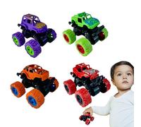 Furtryvl Pull Back Stunt Car Toys - Friction Powered Vehicles | 360 Degree Rotation Turns Shockproof Inertia Car Pull Inertial Vehicle for Kids Birthday