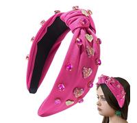 Furtryvl Valentines Day Headband,Wide Heart Headband for Women | Stylish Holiday Parties Costume Decor, Makeup Hair Hoop Accessory for Women, Girls