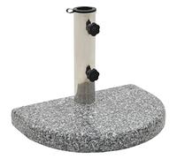 FurturHome Half Round Umbrella Base | Outdoor Umbrella Stand | Parasol Base for Outside Patio, Lawn, Garden | Gray Granite 15.7" x 11" x 1.6"