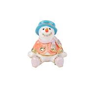 Furuida Snowman Trinket Boxes Hinged Enamel Hand-Painted Figurine Ornaments Craft Unique Fun Gifts for Winter Christmas Decor
