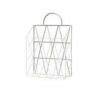 FURUIM2024M File Holder Wall Mounted Iron Portable Magazine Rack Home Decor Decoration Shelves(White handle)