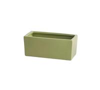 FURUIM2024M Plants Flower Pots Ceramic Rectangular Planter with Tray Scandinavian Simple Succulent Green Office Desktop Perforated Small Potting Ware Gardening Pot(Green,Large)