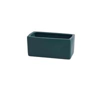 FURUIM2024M Plants Flower Pots Ceramic Rectangular Planter with Tray Scandinavian Simple Succulent Green Office Desktop Perforated Small Potting Ware Gardening Pot(Deep Green,Large)