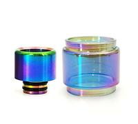 Furuipeng Rainbow Bulb Pyrex Glass Tube + 510 Steel Metal Drip Tip for TFV12 Baby Prince