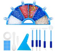 Furuising 27Pcs Diamond Painting Tray Set, Diamond Art Accessories Storage Tray Organiser, Diamond Art Tools Accessories with 5 Diamond Painting Pens for Rhinestones Cross Stitch DIY