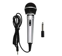 FURUIWUFENG microphone 3.5mm + 6.35mm Stage Wired Microphone Karaoke Handheld Megaphone Universal Performance Public Transmitter Recording Portable Cordless microphone (Color : Silver)