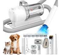 FurUlixty Pet Grooming Vacuum Kit - 12000Pa Low Noise 48dB, 7-in-1 Dog Hair Clipper with 2.5L Dust Cup & 6.5ft Hose, All-in-One Shedding Tool for Dogs/Cats
