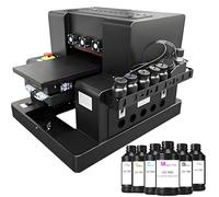 Furvveerr A4 XP600 Multifunction Flatbed UV Printer Inkjet UVDTF Printer, 22 x 33 cm, with Vacuum Suction Platform, Contains Ink, for Bottles, Paper, Phone Case, PVC