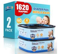 FURWEY Jumbo Square Refills Disposal Bags Refill Compatible with Diaper Genie Compact and Select Pails (Not Fit Classic Version Pails), Hold Up to 810 Newborn-Sized Diapers Per Refill, 2 Packs