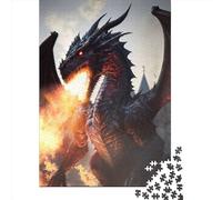 Fury Dragon Draconus Wooden Puzzles 1000 Piece Jigsaw Puzzles for Adults Educational Game Challenge Toy Christmas Eve Gifts 1000pcs (75x50cm)