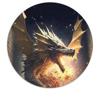 Fury Dragon II 1000 Pieces Puzzles for Adults 1000 Pieces Round Puzzle Gifts Ideal DIY Decor & Brain Teaser Gift 67.5x67.5cm