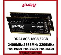 Fury Memoria RAM DDR4 32GB 8GB 16GB 3200MHz 2400 2666MHz Laptop Memory 260Pins SODIMM PC4-19200 21300 25600 Notebook RAM