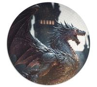Fury Metal Dragon Jigsaws 1000 Pieces for Adults Cardboard Jigsaw Educational Activity for Cognitive Skills Cognitive Skill Improvement 67.5x67.5cm