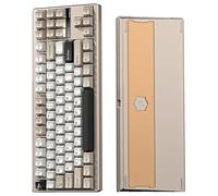 FURYCUBE GT80: High-End Ultra-Compact Mechanical Keyboard for Gaming & Office - 87-Key Wireless, CNC Aluminium Body, RGB, Triple Mode 2.4G/Bluetooth/USB-C (Dawn Gold)