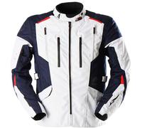 Furygan Brooks Motorcycle Textile Jacket, white-red-blue, size XL