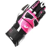 Furygan Ladies STYG15 Long Racing Motorcycle Leather Gloves - Black / Pink