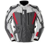 Furygan Men's Apalaches Evo Season Motorcycle Jacket-Waterproof, Breathable-D3O Protectors-Removable Thermal Lining-12 Pockets, Grey-Pearl-Red, XL