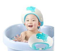 FUSACONY Baby Shower Cap Shampoo Cap for Kids Baby Hair Washing Shield Adjustable Bath Visor Face Shield for Toddler Kids Boys Girls Shower Hat to Stop Water in Eyes Hippo (Blue)