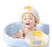 FUSACONY Baby Shower Cap Shampoo Cap for Kids Baby Hair Washing Shield Adjustable Bath Visor Face Shield for Toddler Kids Boys Girls Shower Hat to Stop Water in Eyes Hippo (Yellow)