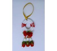 FUSAP Thai Rose Jasmine Garland Fabric Flowers- Dia 3” (Red)