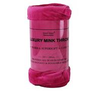 (Fuschia, King) Soft Mink Throw Over Bed Faux Cuddle Luxury Fur Fleece Bedding Sofa Warm Blanket